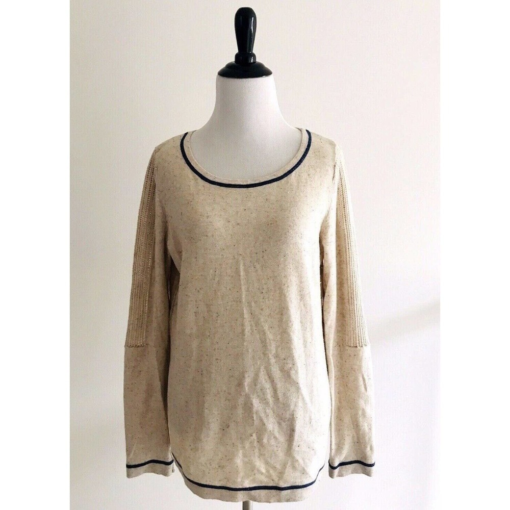 Anthropologie | If It Were Me Pullover Sweater Size L Beige Long Sleeves